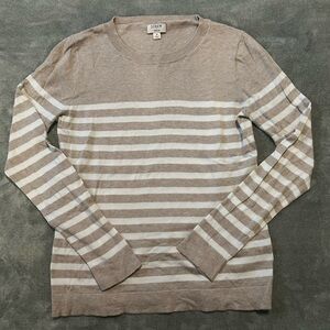 J.Crew Factory - Striped Teddy Sweater - lightweight cotton - S
